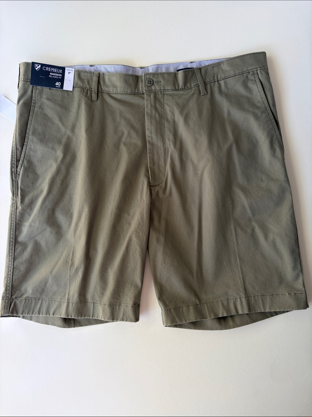 Cremieux Men’s 9” Madison Relaxed Fit Shorts Size 40 Sage Green